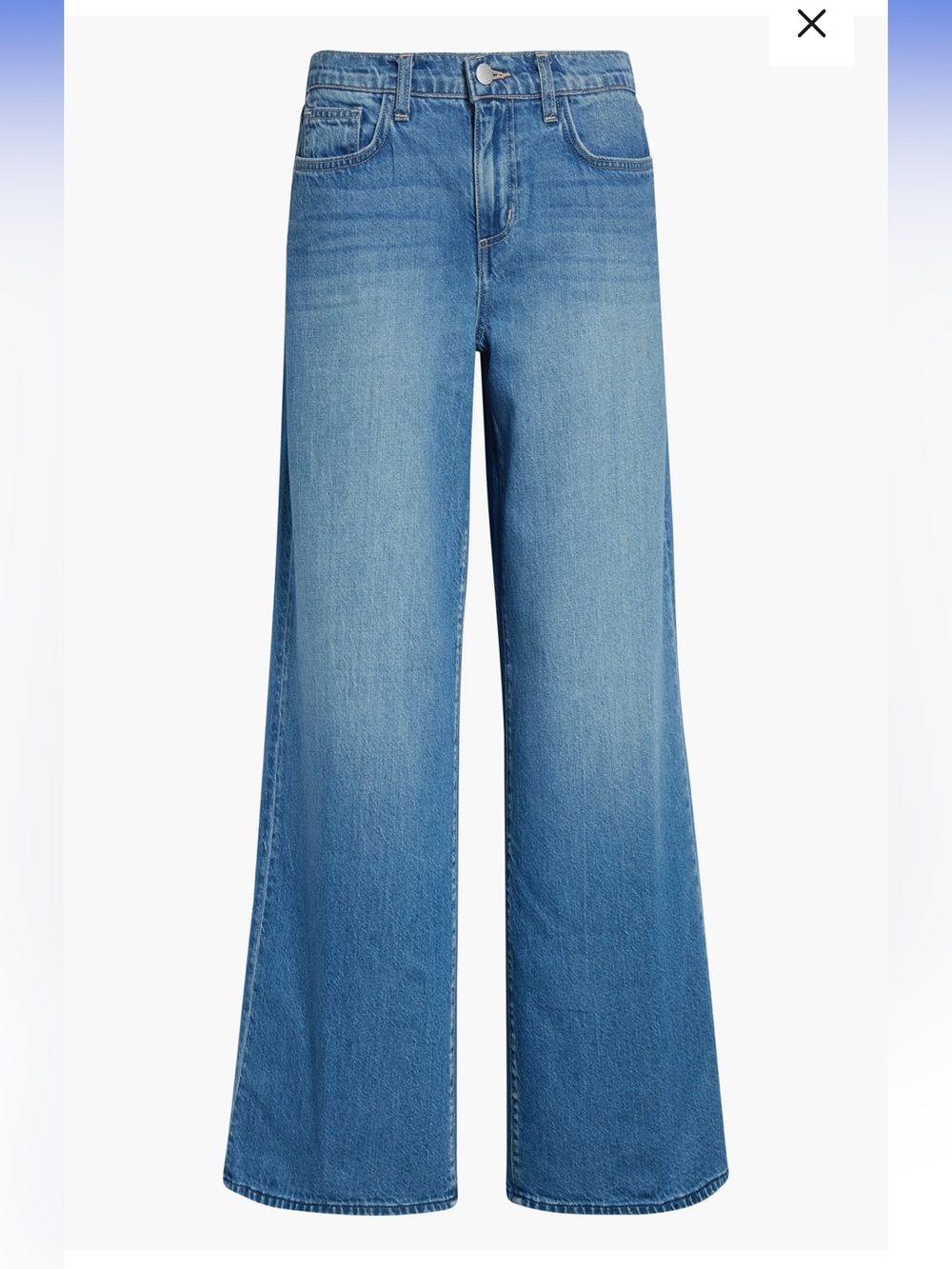 L'AGENCE Alicent in Figuera Light Blue Wide-Leg Jeans Size 27 - Picture 2 of 4